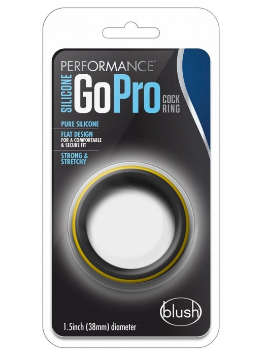 Черно-желтое силиконовое эрекционное кольцо Silicone Go Pro Cock Ring - Blush Novelties - в Ачинске купить с доставкой