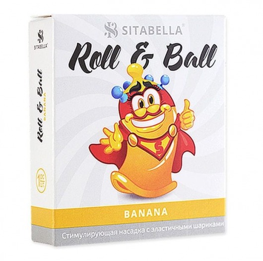 Стимулирующий презерватив-насадка Roll   Ball Banana - Sitabella - купить с доставкой в Ачинске