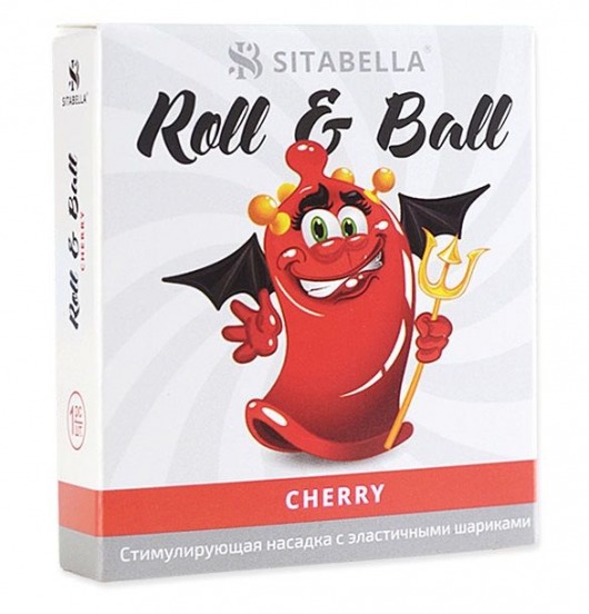 Стимулирующий презерватив-насадка Roll   Ball Cherry - Sitabella - купить с доставкой в Ачинске