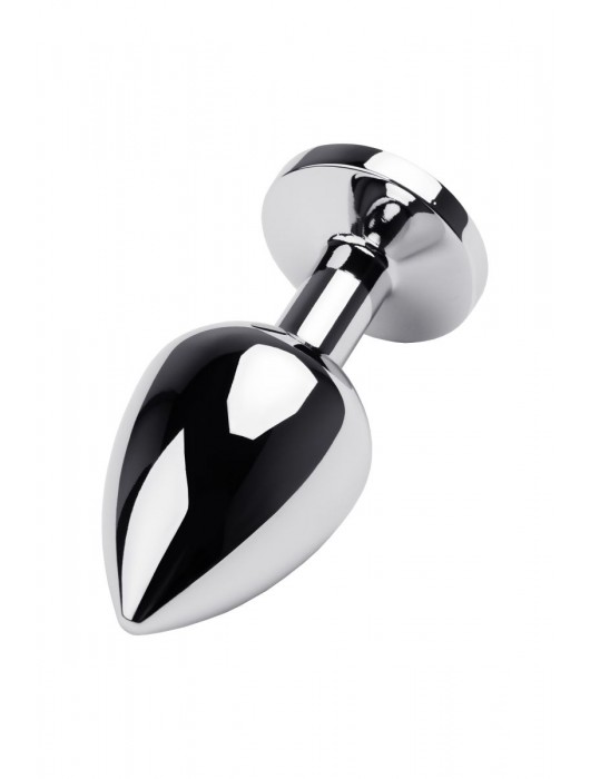 Серебристая коническая анальная пробка с красным кристаллом - 8 см. - ToyFa - купить с доставкой в Ачинске