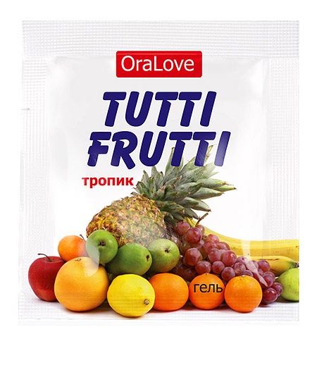 Пробник гель-смазки Tutti-frutti со вкусом тропических фруктов - 4 гр. - Биоритм - купить с доставкой в Ачинске