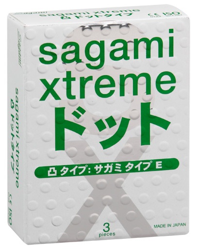 Презервативы Sagami Xtreme SUPER DOTS с точками - 3 шт. - Sagami - купить с доставкой в Ачинске