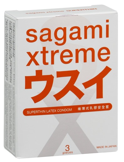 Ультратонкие презервативы Sagami Xtreme SUPERTHIN - 3 шт. - Sagami - купить с доставкой в Ачинске