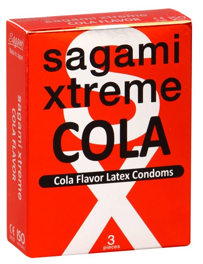 Ароматизированные презервативы Sagami Xtreme COLA - 3 шт. - Sagami - купить с доставкой в Ачинске