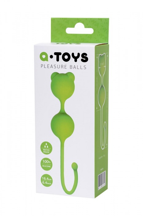 Зеленые вагинальные шарики A-Toys с ушками - A-toys