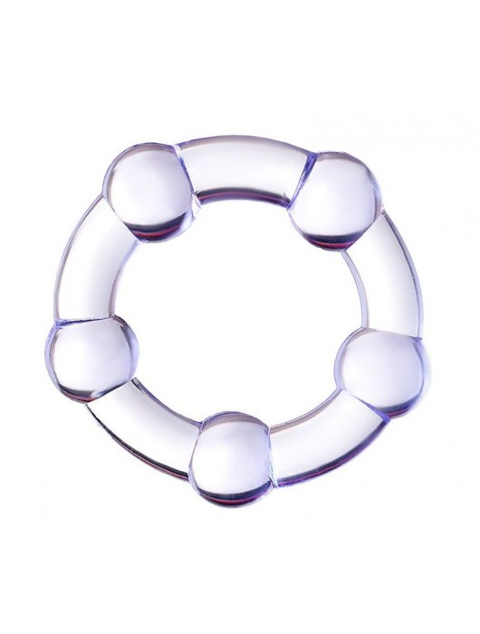 Фиолетовое эрекционное кольцо на пенис с бусинами - Штучки-дрючки - в Ачинске купить с доставкой