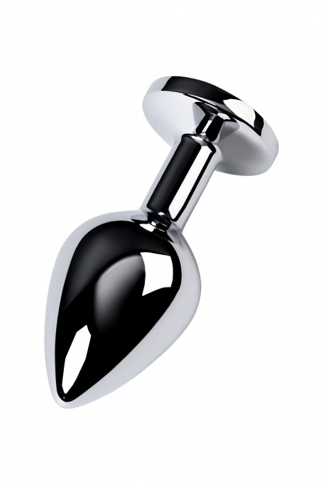 Серебристая конусовидная анальная пробка с голубым кристаллом - 8 см. - ToyFa - купить с доставкой в Ачинске