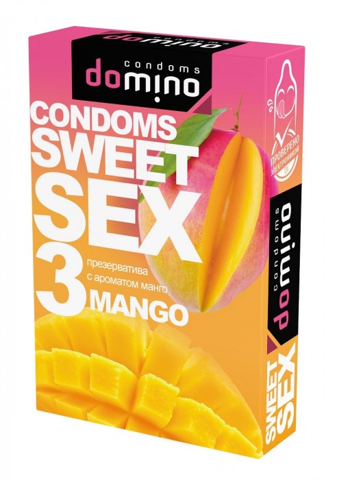 Презервативы для орального секса DOMINO Sweet Sex с ароматом манго - 3 шт. - Domino - купить с доставкой в Ачинске