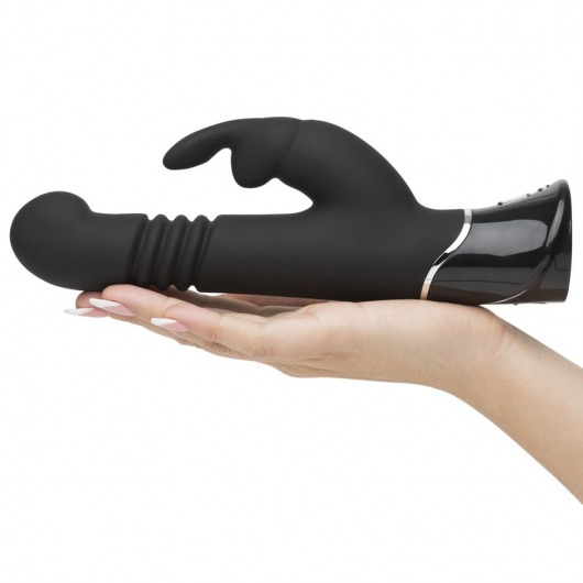 Черный хай-тек вибратор Greedy Girl Thrusting Rabbit Vibrator - 22,8 см. - Fifty Shades of Grey