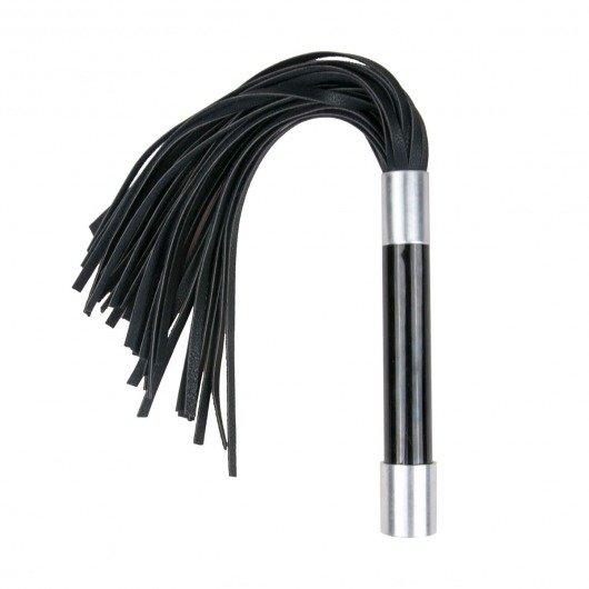 Черная плеть Easytoys Flogger With Metal Grip - 38 см. - Easy toys - купить с доставкой в Ачинске