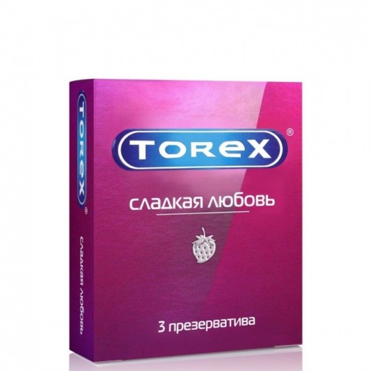 Презервативы Torex  Сладкая любовь  с ароматом клубники - 3 шт. - Torex - купить с доставкой в Ачинске