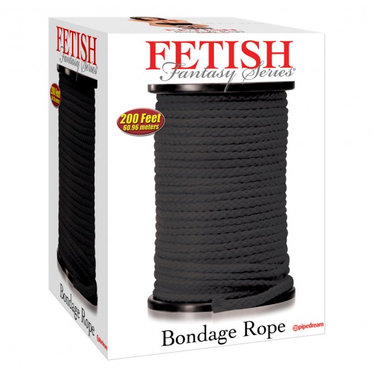 Черная веревка для связывания Bondage Rope - 60,9 м. - Pipedream - купить с доставкой в Ачинске