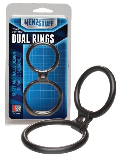 Чёрное двойное эрекционное кольцо Dual Rings Black - Dream Toys - в Ачинске купить с доставкой