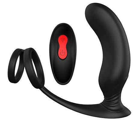 Черный массажер простаты REMOTE P-PLEASER - Dream Toys - в Ачинске купить с доставкой