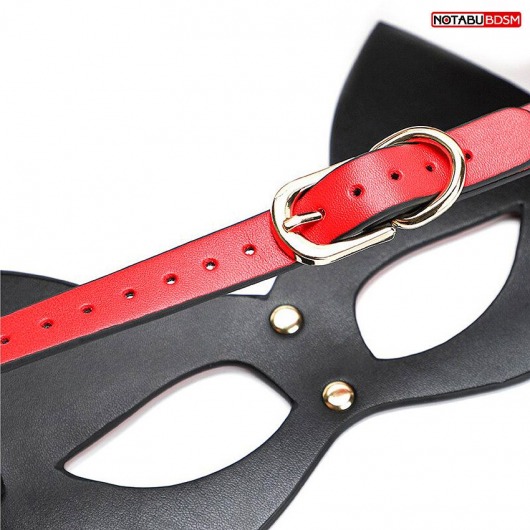 Красно-черная игровая маска с ушками - Notabu - купить с доставкой в Ачинске