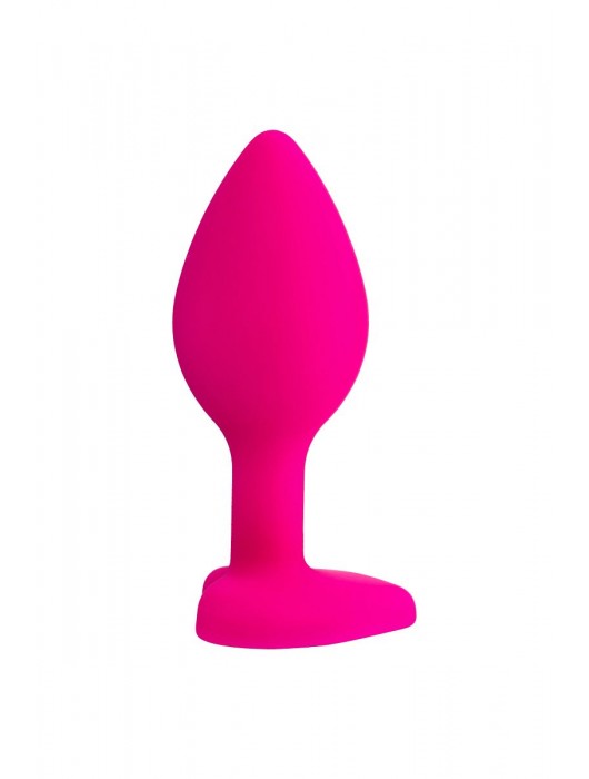 Розовая анальная втулка Diamond Heart с прозрачным кристаллом - 7 см. - ToyFa - купить с доставкой в Ачинске