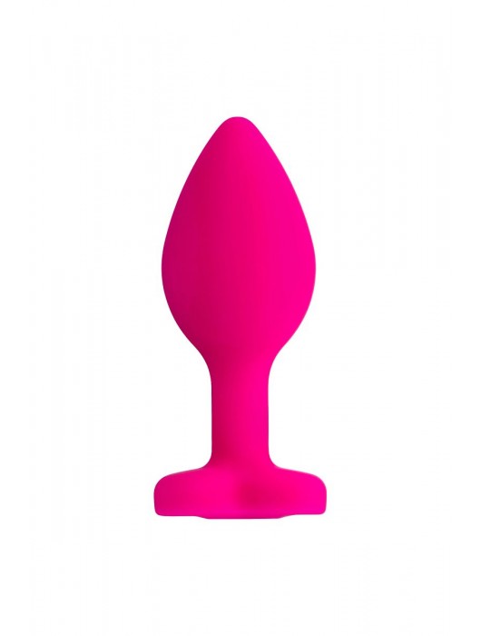 Розовая анальная втулка Diamond Heart с прозрачным кристаллом - 7 см. - ToyFa - купить с доставкой в Ачинске