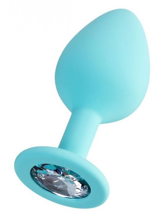 Мятная анальная втулка Brilliant с прозрачным кристаллом - 8 см. - ToyFa - купить с доставкой в Ачинске