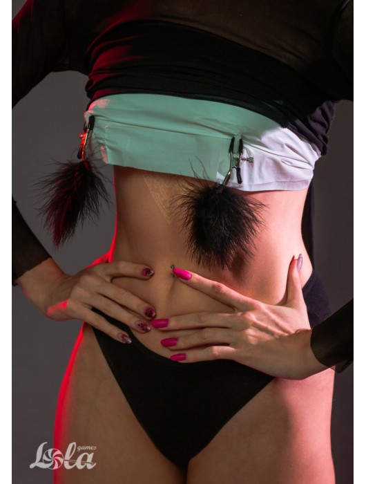 Зажимы на соски с черным пухом Euphoric - Lola Games - купить с доставкой в Ачинске