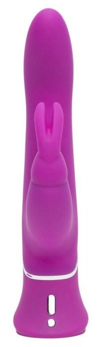 Лиловый вибратор Curve Thrusting Rechargeable Rabbit Vibrator - 24,1 см. - Happy Rabbit