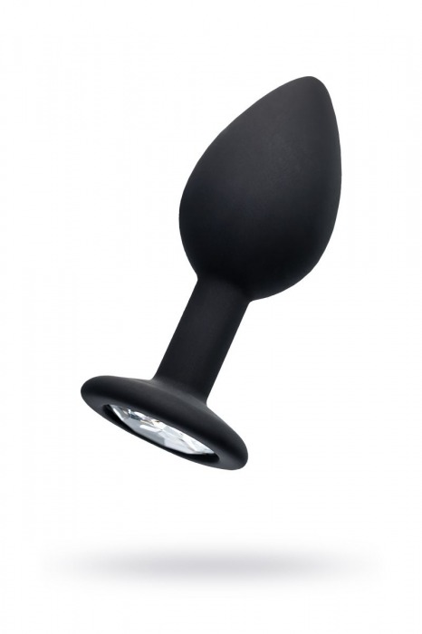 Черная анальная втулка с прозрачным стразом - 7,2 см. - POPO Pleasure - купить с доставкой в Ачинске