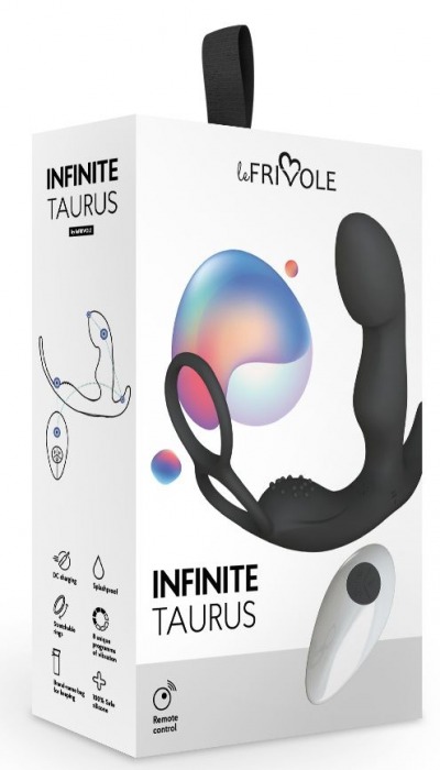 Черный вибромассажер простаты Taurus с эрекционным кольцом - Le Frivole - в Ачинске купить с доставкой