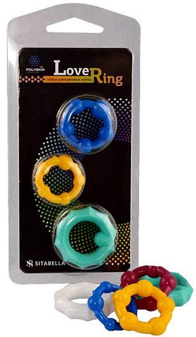 Набор из 3 цветных эрекционных колец Love Ring - Sitabella - в Ачинске купить с доставкой
