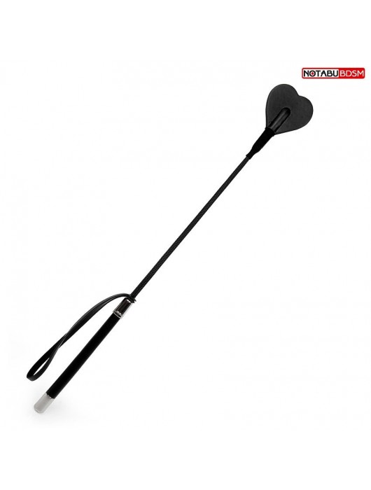 Черный стек с наконечником-сердечком - 54 см. - Notabu - купить с доставкой в Ачинске