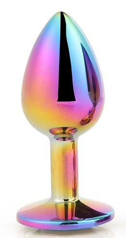 Голографическая анальная втулка с радужным кристаллом - 7,1 см. - Dream Toys - купить с доставкой в Ачинске