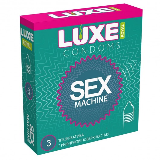 Ребристые презервативы LUXE Royal Sex Machine - 3 шт. - Luxe - купить с доставкой в Ачинске