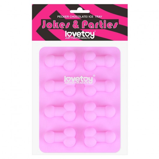 Розовая формочка для льда и шоколада Pecker Chocolate/Ice Tray - Lovetoy - купить с доставкой в Ачинске