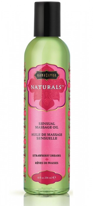 Массажное масло Naturals Strawberry Dreams с ароматом клубники - 236 мл. - Kama Sutra - купить с доставкой в Ачинске