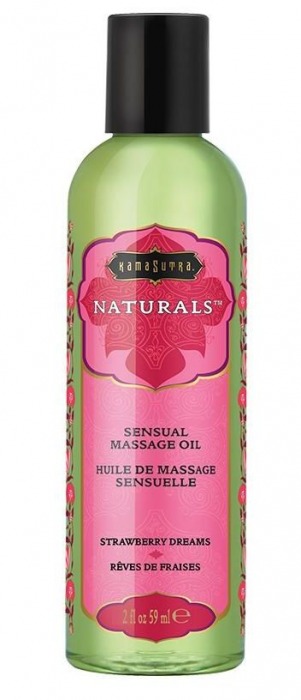 Массажное масло Naturals Strawberry Dreams с ароматом клубники - 59 мл. - Kama Sutra - купить с доставкой в Ачинске