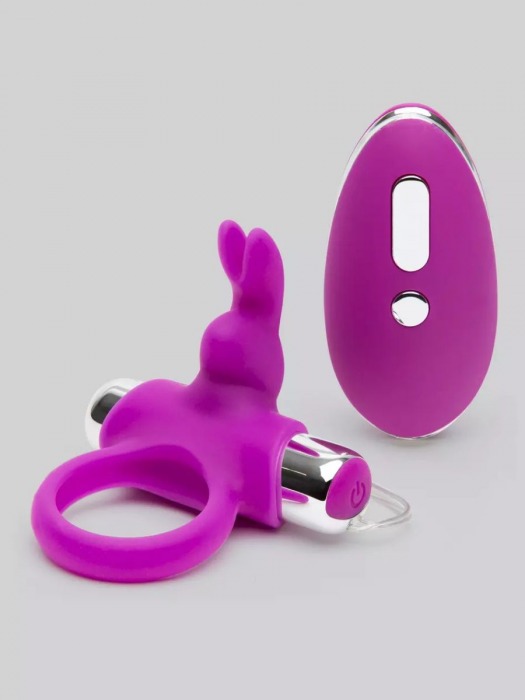 Лиловое виброкольцо с пультом ДУ Remote Control Cock Ring - Happy Rabbit - в Ачинске купить с доставкой