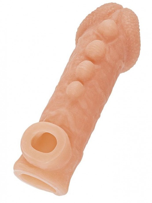 Телесная закрытая насадка с шишечками Cock Sleeve Size S - 13,8 см. - KOKOS - в Ачинске купить с доставкой