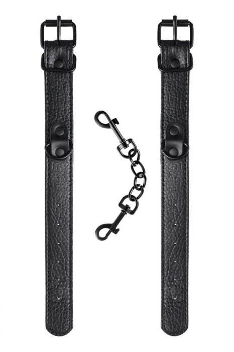Узкие черные наручники на сцепке - ToyFa - купить с доставкой в Ачинске