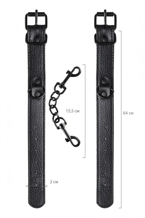 Узкие черные наручники на сцепке - ToyFa - купить с доставкой в Ачинске