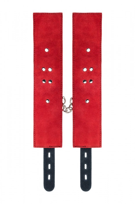 Красно-черные оковы на ноги из кожи - ToyFa - купить с доставкой в Ачинске