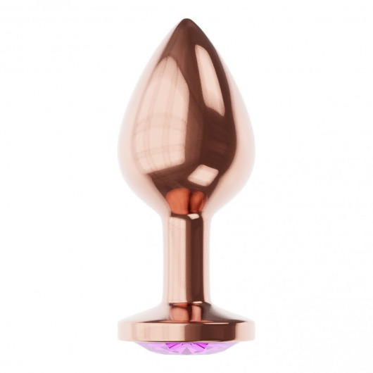 Пробка цвета розового золота с фиолетовым кристаллом Diamond Amethyst Shine S - 7,2 см. - Lola Games - купить с доставкой в Ачинске