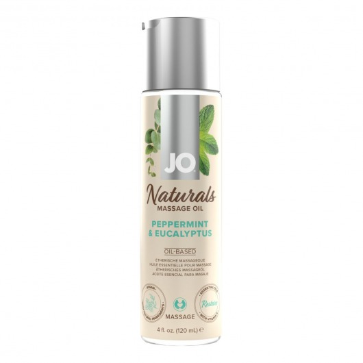 Массажное масло с ароматом перечной мяты и эвкалипта JO Naturals Peppermint   Eucalyptus - 120 мл. - System JO - купить с доставкой в Ачинске