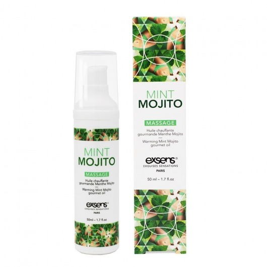 Разогревающее массажное масло с ароматом мохито Gourmet Mint Mojito - 50 мл. - Exsens - купить с доставкой в Ачинске