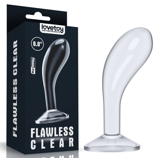 Прозрачный стимулятор простаты Flawless Clear Prostate Plug - 15 см. - Lovetoy - в Ачинске купить с доставкой