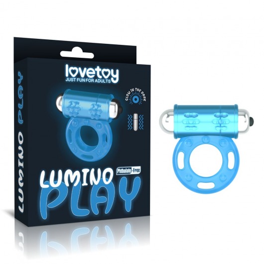 Голубое, светящееся в темноте эрекционное виброкольцо Lumino Play Vibrating Penis Ring - Lovetoy - в Ачинске купить с доставкой