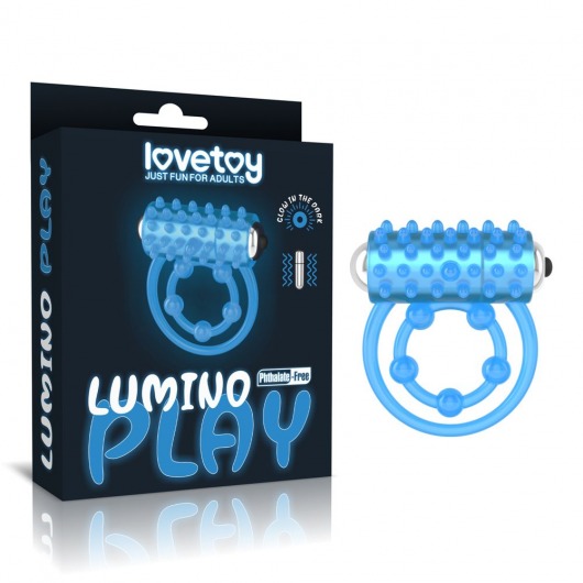 Голубое, светящееся в темноте виброкольцо Lumino Play Vibrating Penis Ring - Lovetoy - в Ачинске купить с доставкой