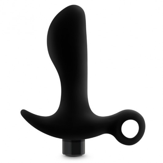 Черный анальный вибратор Silicone Vibrating Prostate Massager 01 - 10,8 см. - Blush Novelties - в Ачинске купить с доставкой