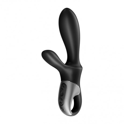 Черный анальный вибратор Heat Climax+ с функцией нагрева - 20,6 см. - Satisfyer - в Ачинске купить с доставкой