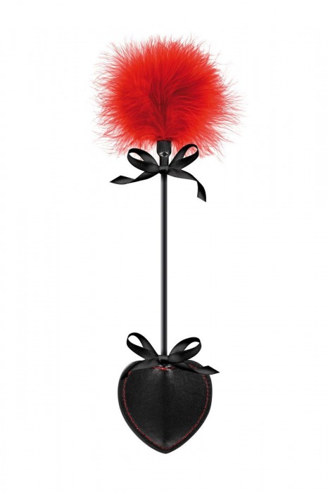 Стек с пуховкой Sweet Caress Feather Whip - 44 см. - Sweet Caress - купить с доставкой в Ачинске