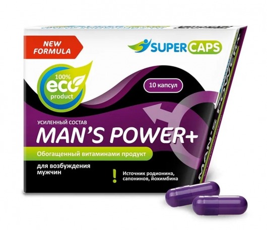 Возбуждающее средство для мужчин Mans Power plus - 10 капсул (0,35 гр.) +1 в подарок - SuperCaps - купить с доставкой в Ачинске