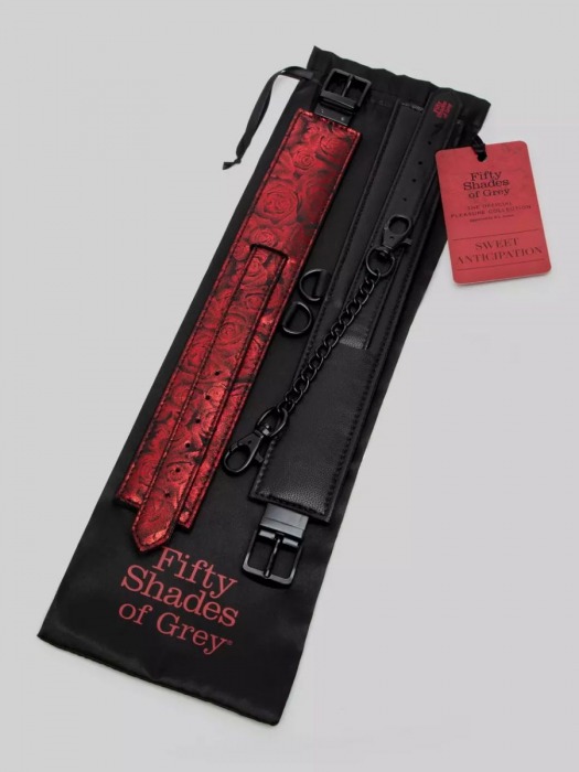 Красно-черные оковы Reversible Faux Leather Ankle Cuffs - Fifty Shades of Grey - купить с доставкой в Ачинске