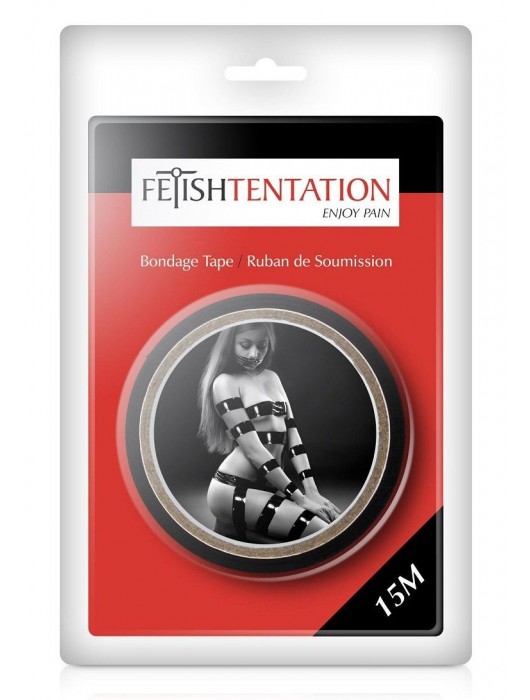 Черный скотч для фиксации - 15 м. - Fetish Tentation - купить с доставкой в Ачинске